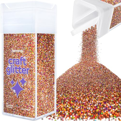 Hemway Craft Glitter Shaker Bronze Brown Holographic 130g Ultrafine | for Resin & Epoxy Crafts, Christmas Art Supplies, Nail, Body, Face, Eye, Festival, Crafting, Slime, Sparkle