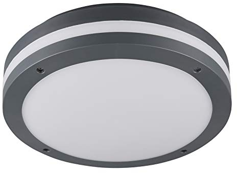 Trio Leuchten LED Außen Deckenleuchte Piave 676960142, Kunststoff anthrazit, inkl. 12 watts LED, Bewegungsmelder