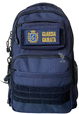 Zaino Tattico Xsmall con Molle 25 Litri Blu Navy + patch GUARDIA GIURATA