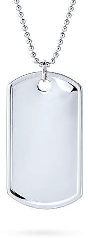 Personalizada Tradicional Para Hombre X-Large Ejército Militar Chapa De Perro Colgante Collar Para Hombres Adolescentes .925 Plata De Ley De Largo Abalorios Cadena De Bolas De 20 Pulgadas