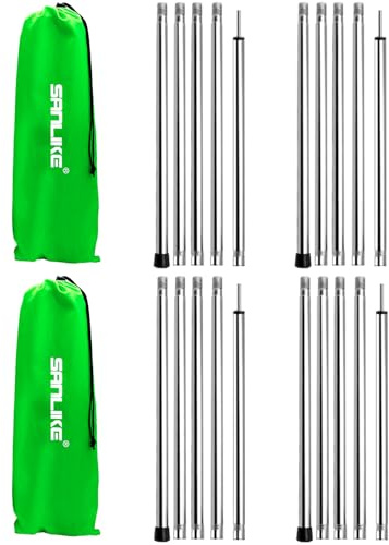 SANLIKE Stainless Steel Tent Poles, Portable Heavy Duty Support Rods | Tent support poles are rust-proof and high load-bearing. Easy to assemble and disassemble for easy carry and storage