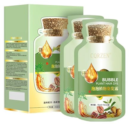 HUANG YI Natural Plant Hair Dye, New Botanical Bubble Hair Dye 30ml 10Packs/Box, Pure Plant Extract for Grey Hair Color Bubble Dye, New Botanical Bubble Hair Shampoo(Dark Brown)