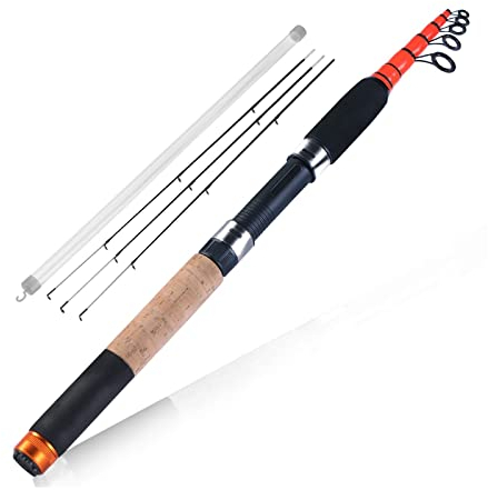 MOOWI Angelrute 3m Angelrute Verlängerter Griff Angelrute Power Carbon Faser Reise Angelrute Karpfen Feeder 60-180g Pole Angelzubehör (Color : Orange, Size : 3.0 m), yanqingbaihuo