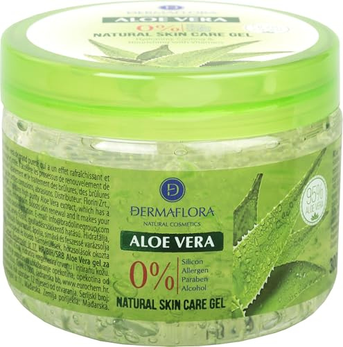 Dermaflora Aloe Vera Gel – 300ml – Soothing, Hydrating After-Sun & Skin Care Gel for Face & Body – Natural Moisturizer for Sensitive Skin