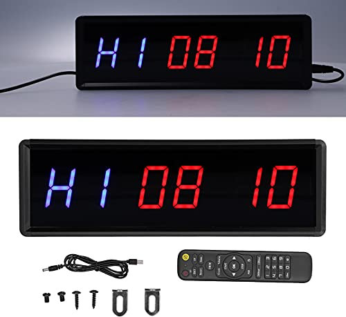 Temporizador de Intervalos con 5 Funciones, Reloj Digital LED y Cronómetro para Ejercicio Físico, Adecuado para Entrenamiento y Descanso en el Gimnasio, Ideal para Entrenamiento