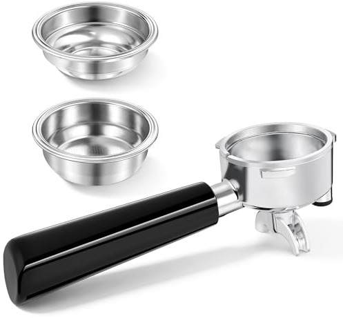 58mm Portafilter Set for CASABREWS ULTRA, Neutron Pro, 4700 Gense and 5700Pro Series, E61, Flair 58, ECM, Rocket and Gevi Espresso Machines, 3 Ears Portafilter with 2 Stainless Steel Filter Baskets