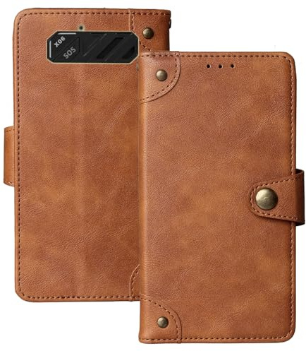 Anybird Retro flip läder väska fodral för Olmio X06 6,5 cm läderfodral mobiltelefonfodral skydd mobiltelefon fodral skydd (brun)