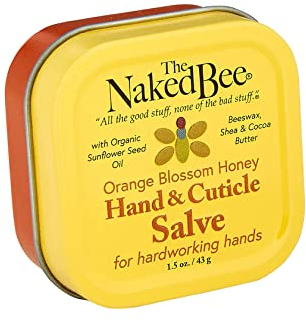 The Naked Bee Hand & Cuticle Healing Salve 45g. Beeswax & Shea Butter Skin Care for Dry Hands & Cuticle Treatment. Dry Hand Cream, Cuticle Cream & Cuticle Softener. Cuticle & Hand Salve.
