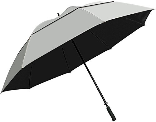 SunTek 68 UV Protection Wind Cheater Vented Canopy Umbrella (Silver/Black)