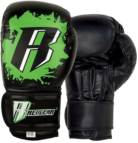 Revgear Kids Boxing MMA Gloves - Combat Series Youth Boxing Gloves for Kids, Toddler Boxing Gloves, Kids Boxing, MMA, Muay Thai, Krav Maga Training Designed To Fit Kid's Hands (Green/Black, 8 OZ)