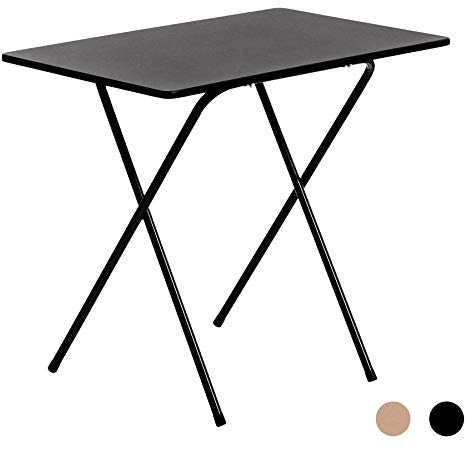 Harbour Housewares Klappschreibtisch für Laptop/Computer - Holz - Schwarzes Gestell/Schwarze Tischplatte