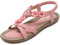 Offene Sandalen Damen Sommer Schuhe mit Blumen Strass Flach Bohemian Sandaletten Frauen mit Weiche Fussbett Outdoor Freizeit Beach Strandschuhe Rosa 38 EU = Herstellergröße 39