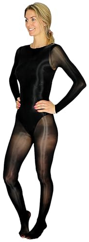 Mona's Choice Tall Oil Shine Glossy Bodystocking/Mens Bodystocking (No Crotch, Black, X-Large)