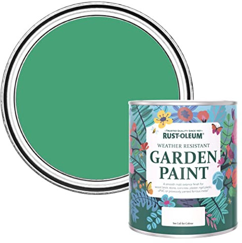 Rust-Oleum Peinture Verte Résistante à l'humidité pour Jardins, Finition Mate - Émeraude 750ml