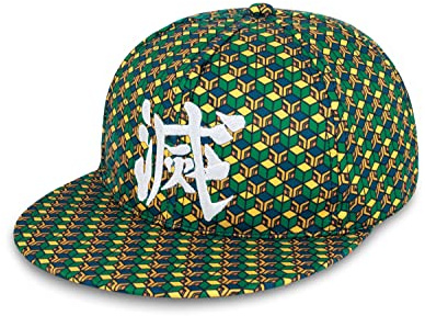 Roffatide Anime Démon Slayer Tomioka Casquette de Baseball Chapeau Papa Ajustable Casquette Snapback Chapeau à Bord Plat en Coton Brodé Vert B