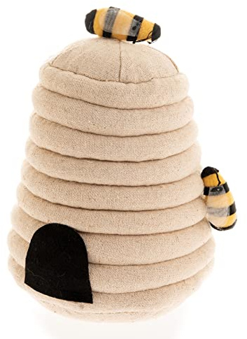 Hestia Fabric Doorstop - Bee Hive and Bumblebees - Plush Weighted Doorstop for The Home