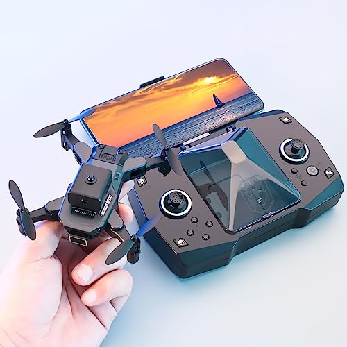 Mini Drone HD per Adulti e Principianti, Droni FPV con Mantenimento Dell'altitudine, Quadricottero Pieghevole Wireless, Avvio Chiave, Capovolgimenti 3D, Evitamento Intelligente