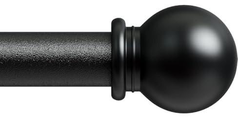Bastoni per tende neri per finestre da 66 a 120, asta lunga regolabile per tende per patio esterno, porta scorrevole in vetro, set di aste decorative per tendaggi di diametro 5/8, asta per tende