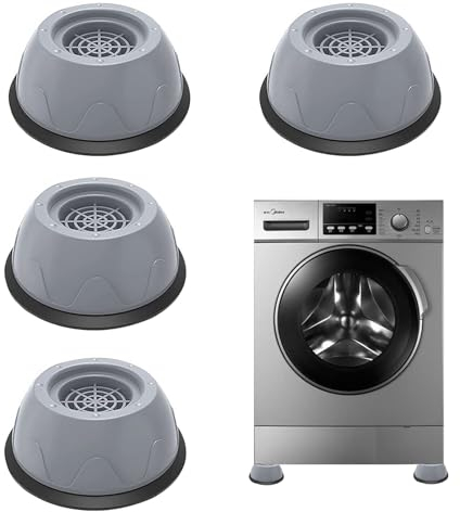 Wekuw Schwingungsdämpfer Waschmaschine,4 Stücke Schwingungsdämpfer Universal Antivibrationsmatte Waschmaschinenunterlage Antivibrationsmatte Waschmaschine Füße,für Waschmaschinen und Trockner(Groß)