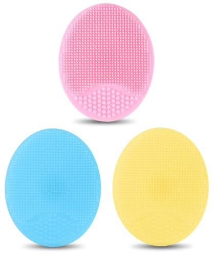 Qinsky Brosse Nettoyante pour Exfoliation de Visage,3Pcs Brosse Nettoyante Visage Épurateur de Visage en Silicone Souple pour le Massage Exfoliant Nettoyant des Pores
