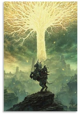 DMYTDYQK Elden Ring Shadow of The Erdtree Poster, Videospiel-Poster, 2 Leinwand-Poster, Schlafzimmer, Dekoration, Landschaft, Büro, Raumdekoration, Geschenk, 60 x 90 cm
