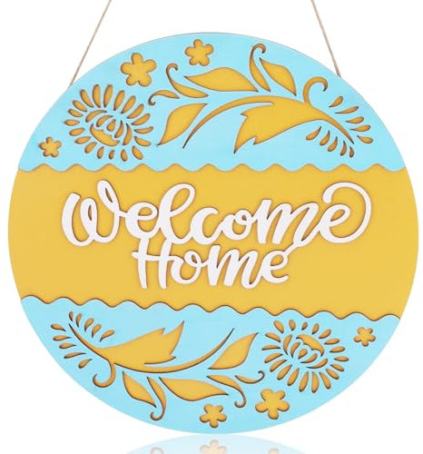 Cartello di Benvenuto Porta, 30cm in Legno Cartello da Appendere alla Porta Ritaglio Cartello di Benvenuto per Porta Divertente Cartello di Benvenuto per Veranda Decorazione per Negozi