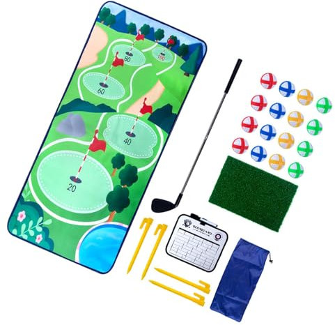 Harilla Kids Golf Game Set Indoor Outdoor Toy und Golf Hiting Matte Sport Sportspielzeug für Garten Alter 3 4 5 6 Jahre alte Geburtstagsgeschenk, Wiese