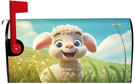 Graziose copertine per cassette postali con stampa di pecore in stile cartone animato, decorazione primaverile, per primavera, estate, Pasqua