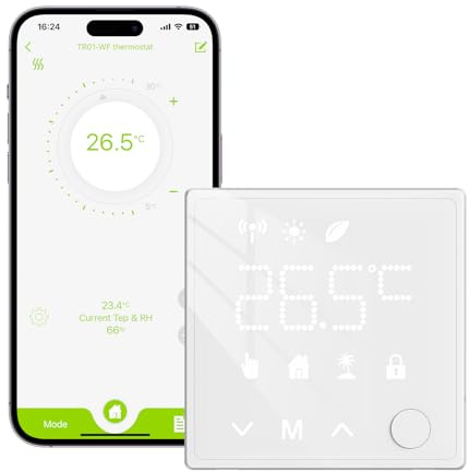 Termostato inteligente WiFi, para calefacción por suelo radiante, caldera de gas y sistemas de calefacción, con control de aplicación Tuya, compatible con Alexa y Google Home, termostato programable