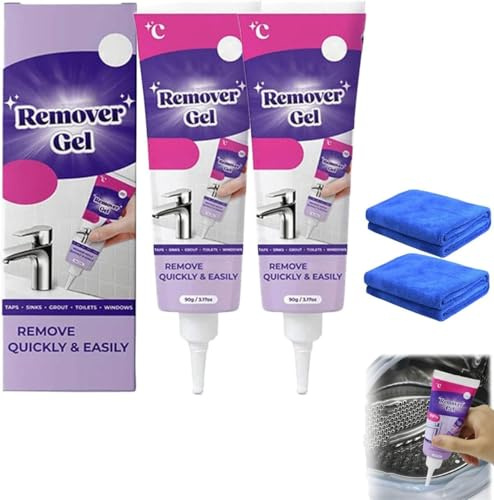 2 Pack Household Stain Removing Gel, Washing Machine Cleaner, Washing Machine Cleaner for Washing Grout, Tile, Refrigerator, Windows, Bathroom, Kitchen Sink Stain