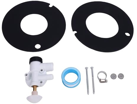 Tbest Kit de Válvula de Agua para RV, Conjunto de Inodoro 385314349, Repuesto de Descarga, Inodoros con Pedal Sealand, Vehículo de Acampada, Remolque, Barco