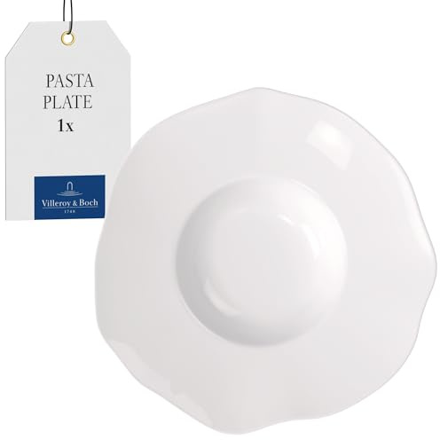 Villeroy & Boch – Pura piatto da pasta, ca. 29 × 29 × 5,5 cm, bianco puro, lavabile in lavastoviglie e utilizzabile nel microonde, forma fluida, piatto in porcellana Premium Bone made in Germany