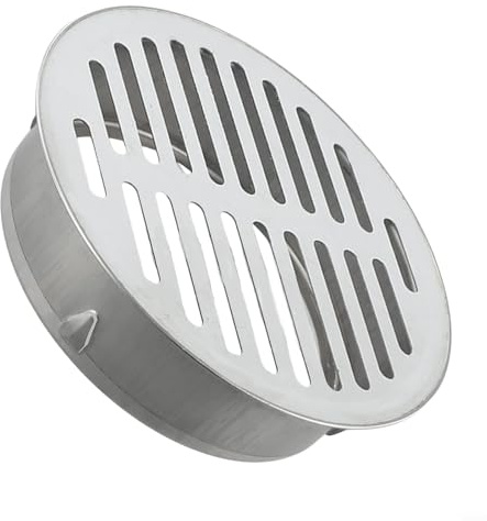 Chroavel Cubierta de drenaje redonda de acero inoxidable para balcón, techo y jardín, diseño hueco, sin obstrucciones, uso directo en tubos de desagüe de PVC, para exteriores, rejilla metálica