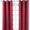 HOMESCAPES Coppia di tende pronte a scacchi in stile scozzese della serie Edward 100% cotone ad asole cucite a mano pesanti non rugose facili da mantenere lavabili in casa Rosso/Verde 137 x 228 cm