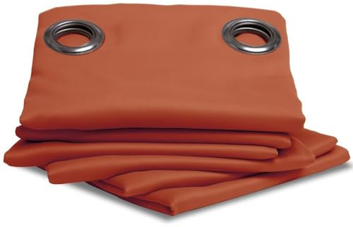 Moondream ThermActiv® Thermovorhang Winter+Sommer 2in1 | Isolierung Kälte+Hitze | Verdunkelung | Patentierte Technologie | EU Herstellung | Ösen | Orange MC374 | 140B x 260H cm