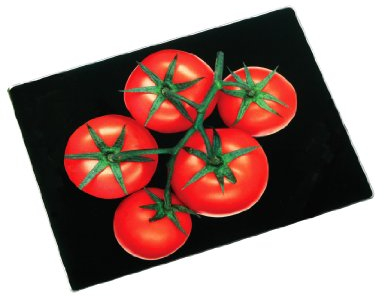 Premier Housewares 1203468 Planche à Découper en Verre Noir/Tomates