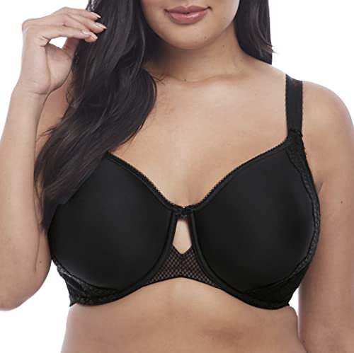 Elomi Damen Charley Bandless Florale Spitze, Atmungsaktives Spacer-gewebe, Diamant-mesh-Detail. Bradd+ BHS T-Shirt-BH, Undurchsichtige, Schwarz, 40GG