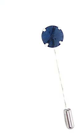 Spilla per Cravatta da Uomo con Cristallo Blu Rotondo per Matrimonio Made in Italy
