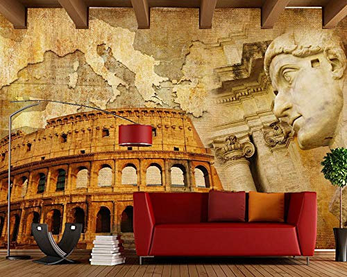 Gran Imperio Romano Papel Tapiz Retro 3D,Sala De Estar Tv Pared Dormitorio Papeles De Pared Decoración Del Hogar Restaurante Café Bar Mural Personalizado,350 * 256Cm