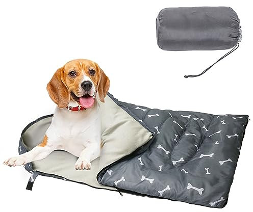 Ruiqas Dog Sleeping Bag Waterproof Warm Cozy Dog Bed with Storage Bag for Pet Home Travel Camping Hiking Backpacking Sleeping