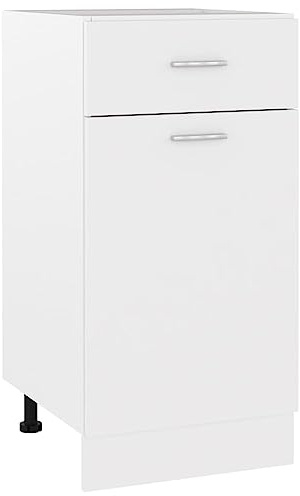 vidaXL Meuble Bas 40x46x81,5 cm, Bois reconstitué, Blanc, Rangement Salle de Bain & Cuisine, Placard sous évier, Fixation Murale