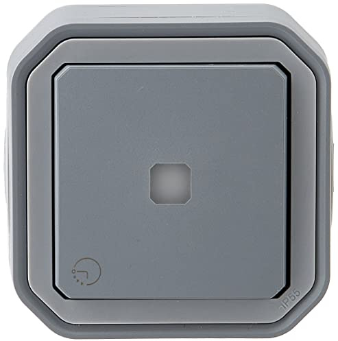 Legrand - Interrupteur temporisé lumineux étanche Plexo livré complet avec voyant pour montage en apparent gris