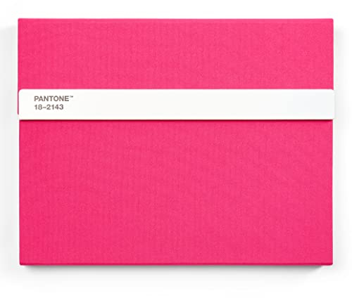 Pantone Notizbuch unliniert, mit Stift und Lineal, 160 Seiten, Außenbemaßung LxBxT 240 x 190 x 20 mm, Pink 18-2143