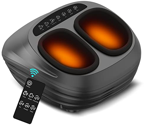 Shiatsu Foot Massager, iKristin Foot Massager with Heat, Feet Massager with Deep Kneading and Air Compression Massage,Remote Control (Black)
