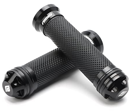 NIBBI Motorcycle Hand Grips, Racing CNC Aluminum & Soft Rubber Handlebar,7/8 Handle Grips for ATV GY6 Scooter