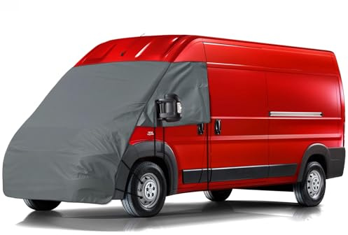 Opaltool Cubierta de Parabrisas de Coche para FIAT Ducato/Peugeot Boxer/Citroen Jumper 2006-2024, 420D Protector de Proa Essential para Furgoneta con 10 Bandas e Imanes