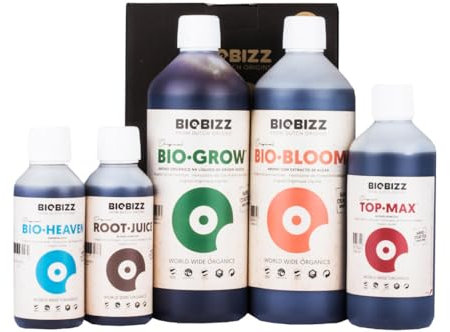Set di fertilizzanti BioBizz Confezione da 3 pezzi per uso indoor - Fertilizzante naturale Fertilizzante organico Confezione di avvio per la coltivazione Orchidee Grana blu (Grande)