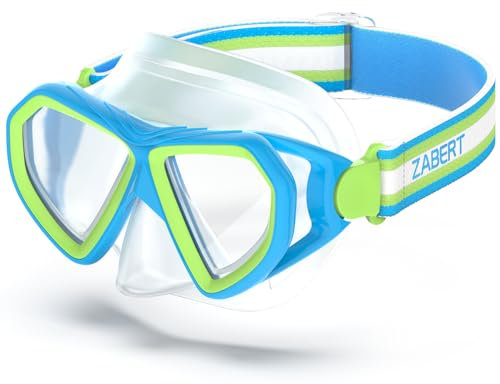 ZABERT M7 Kinder Taucherbrille,Kinder Schwimmbrille für 6-14 Jahre Jungen, Kind Schnorchelmaske Tauchmaske Kid Tauchermaske Schwimmmaske Blau Grün