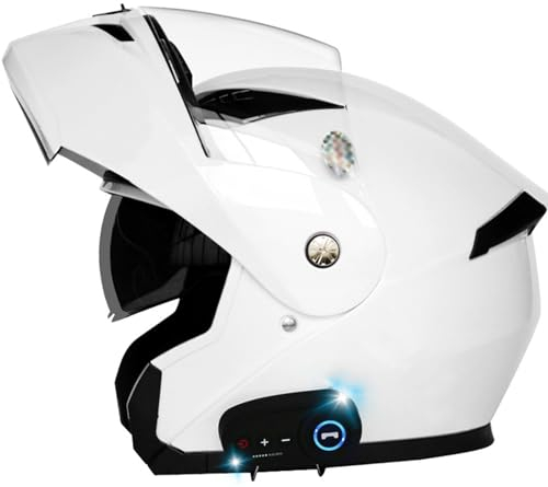 Modularer Motorradhelm, Klapphelm, Integral-Bluetooth-Motorradhelm, Motocross-Helm, Unisex, DOT/ECE-Zulassung für Motocross-Mopeds 2,XXL(63-64) cm