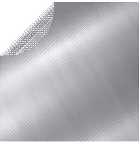 Sufrk Poolöverdrag silver 488 cm PE, poolskydd, runt simbassängskydd, enkelt att ställa in simbassängskydd, dammskydd regntätt poolskydd ram poolskydd för trädgård